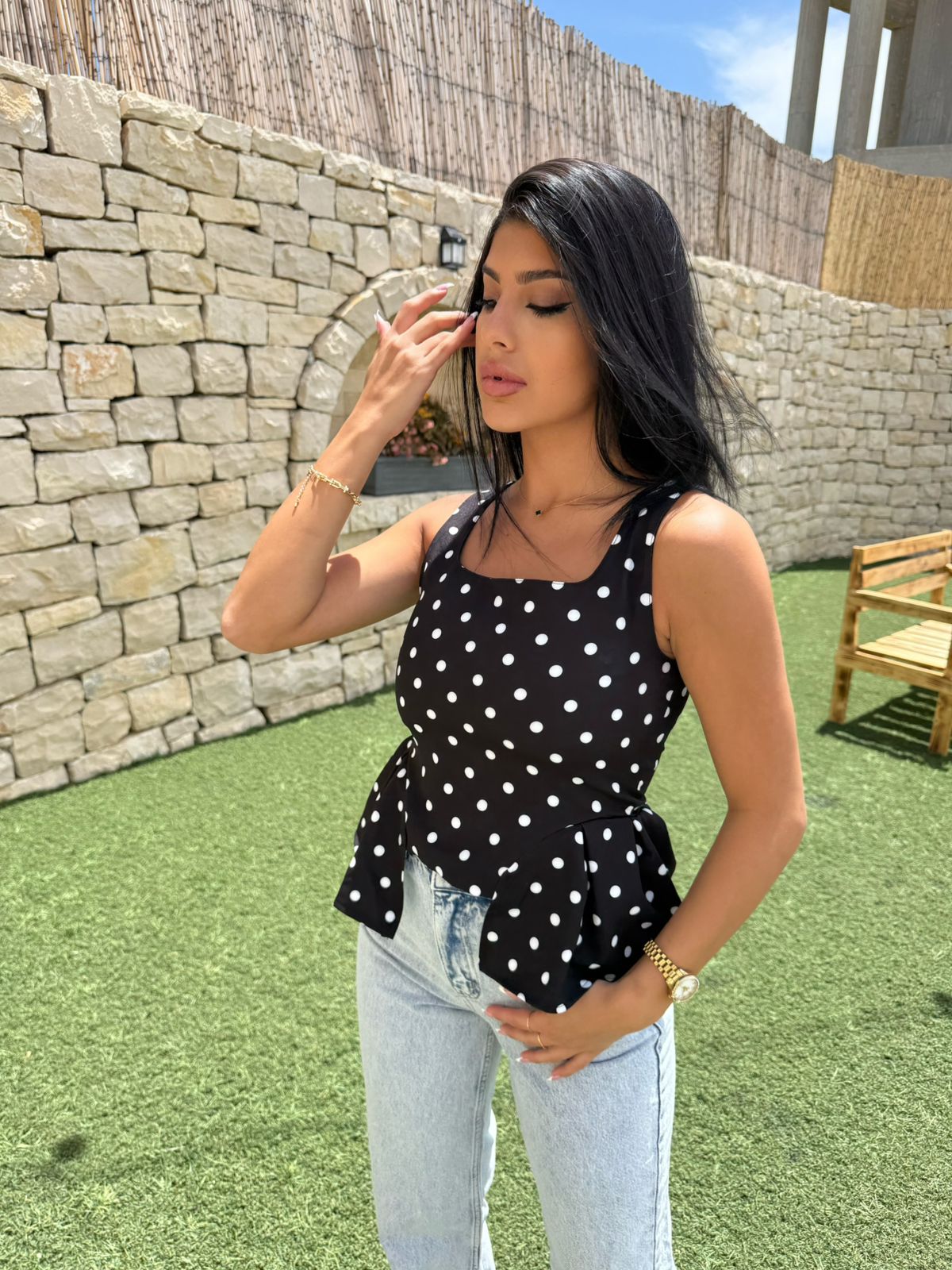 Nadia polka top