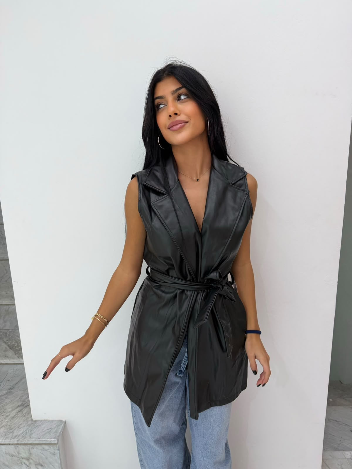 Vera leather vest