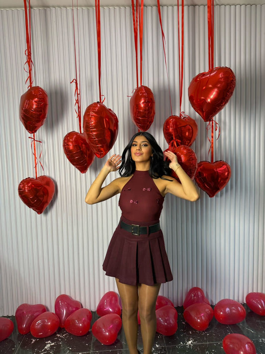 Barl skort with belt