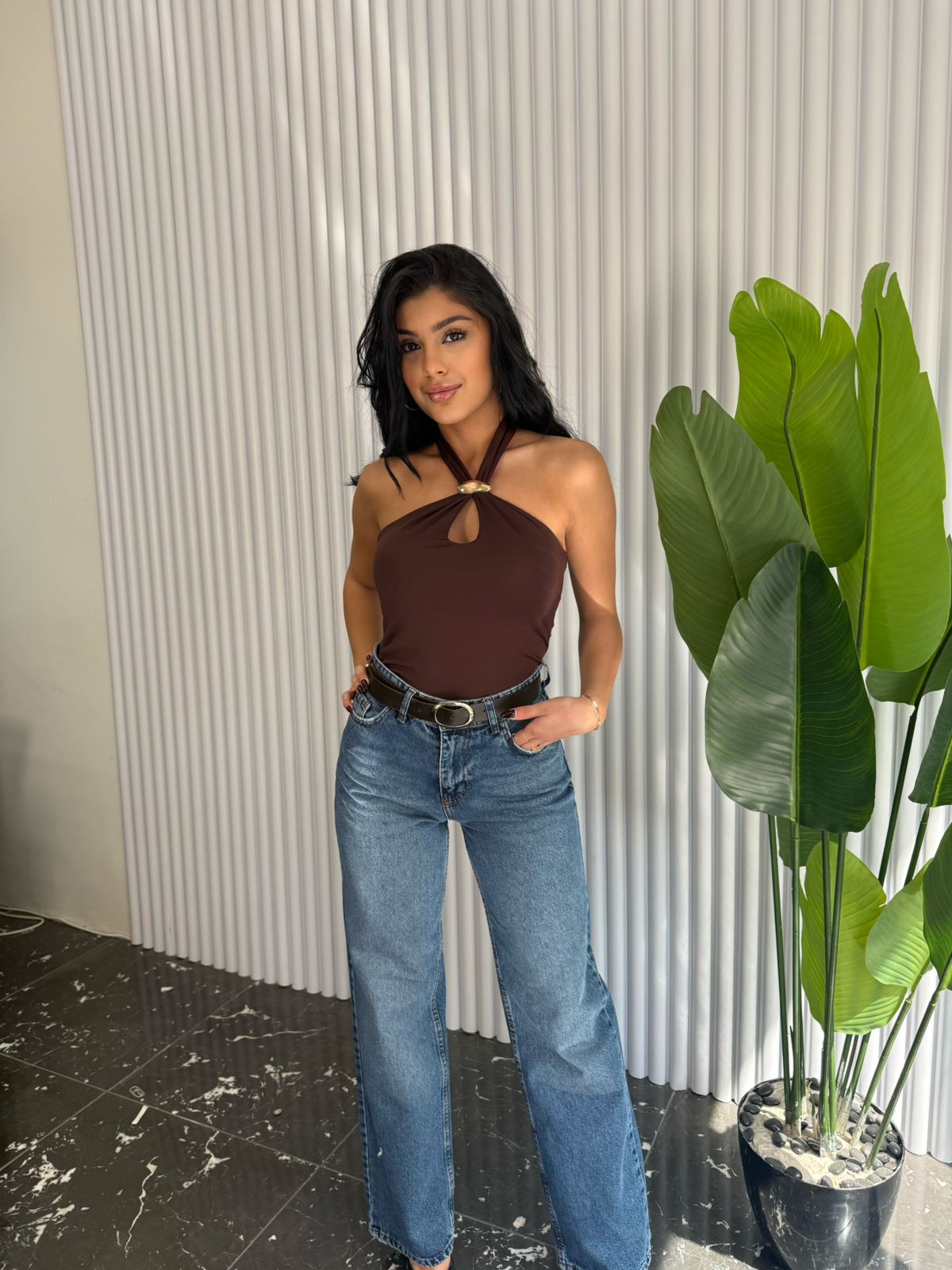 Jeans with belt