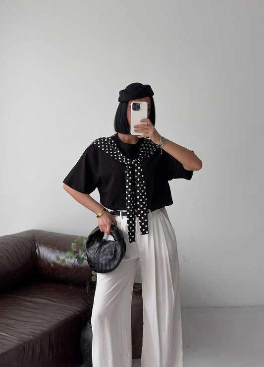 Polka scarf tshirt