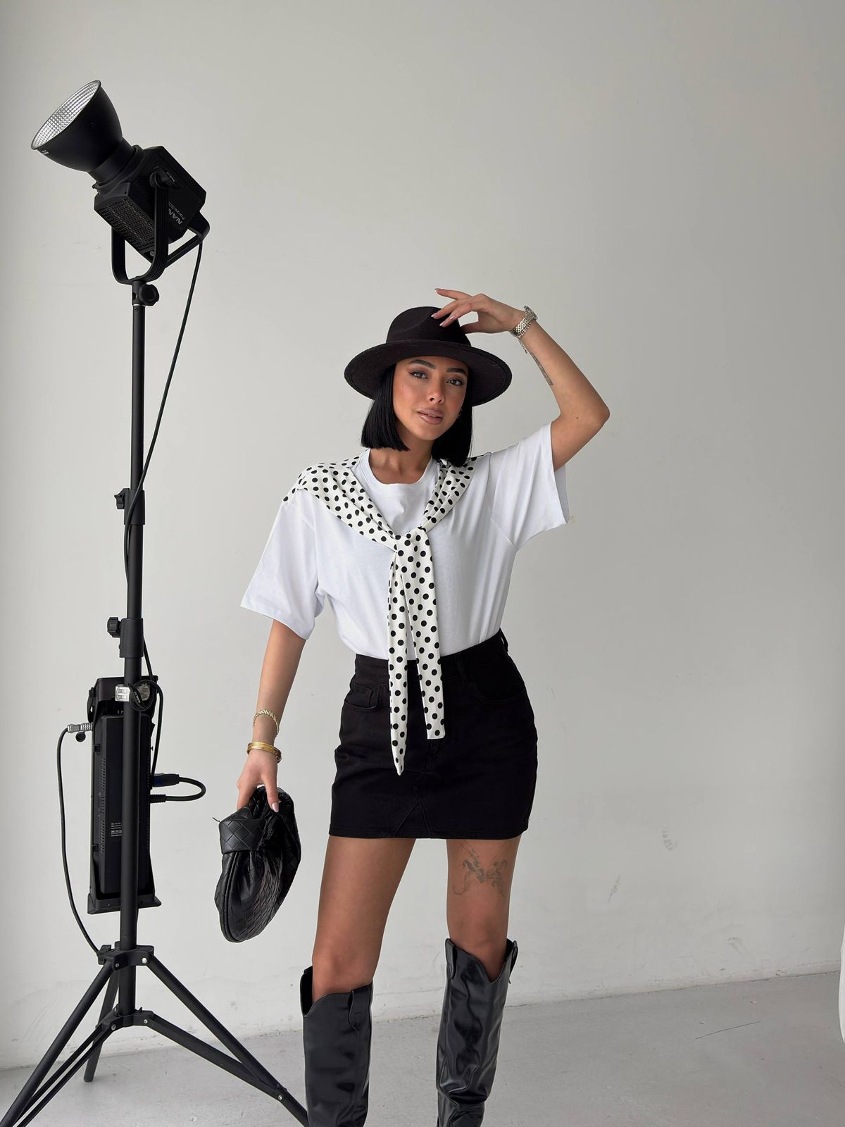 Polka scarf tshirt