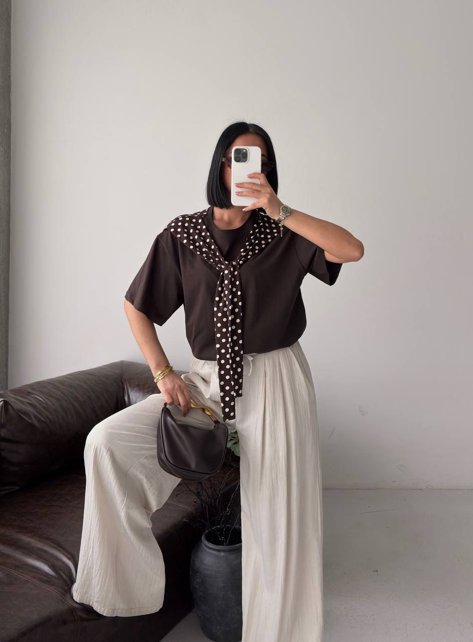 Polka scarf tshirt